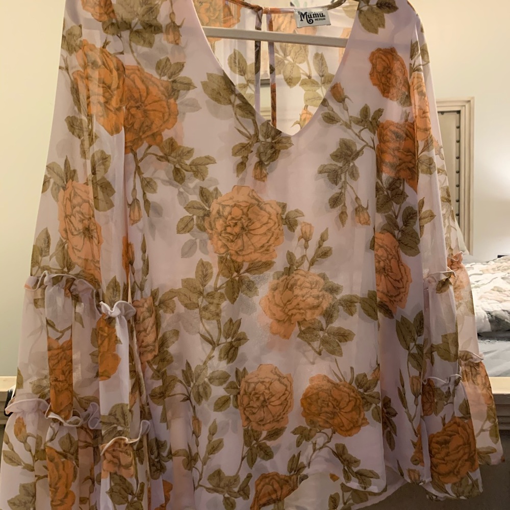 Mumu Bell Sleeve Nicolette Floral Top (M)